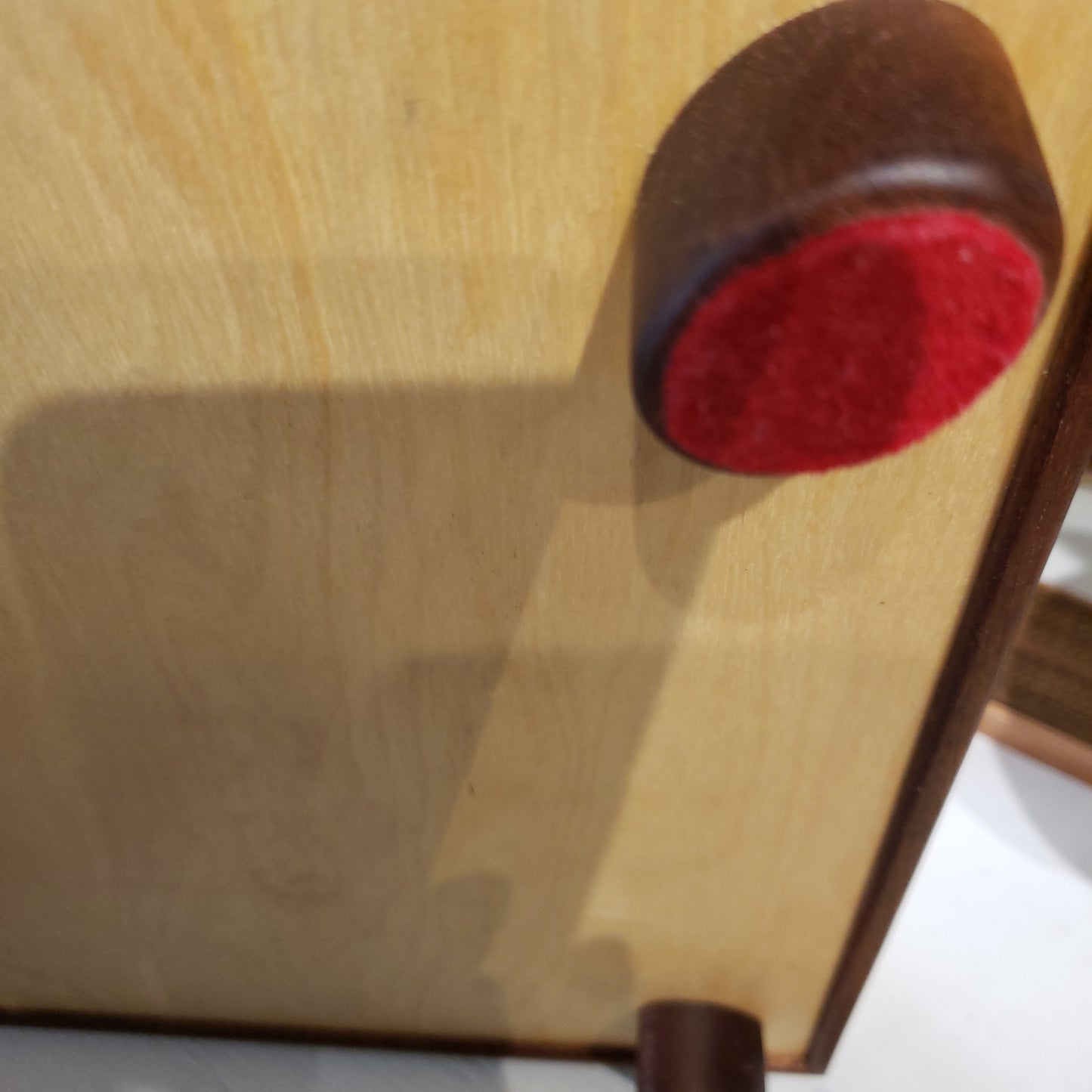 Handcrafted Checker Board wtih Drawer and Felted Feet