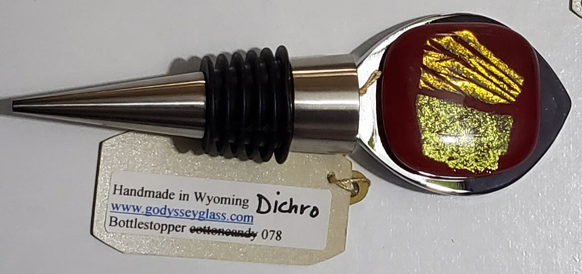 Dichroic Glass Bottle Wine Stoppers