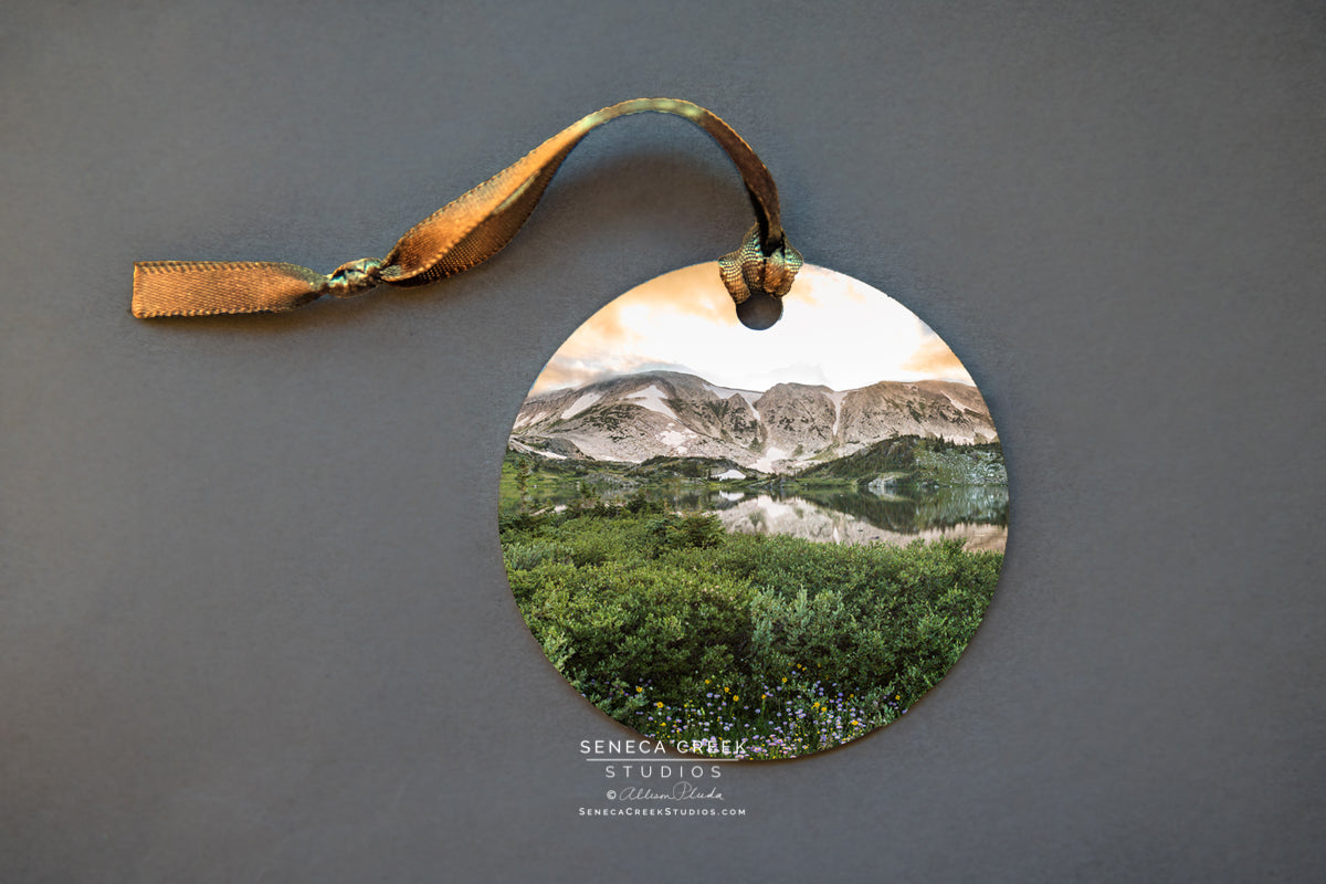 Snowy Range Mountains Metal Print Ornament