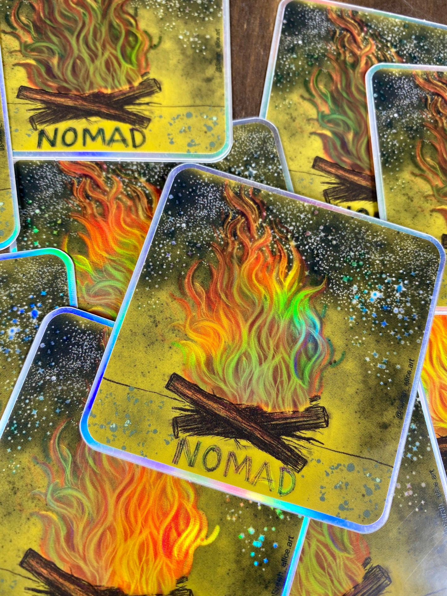 Hologram Campfire Nomad Sticker