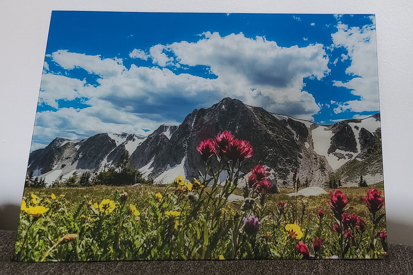 " Snowy Range Splendor " Glass Print