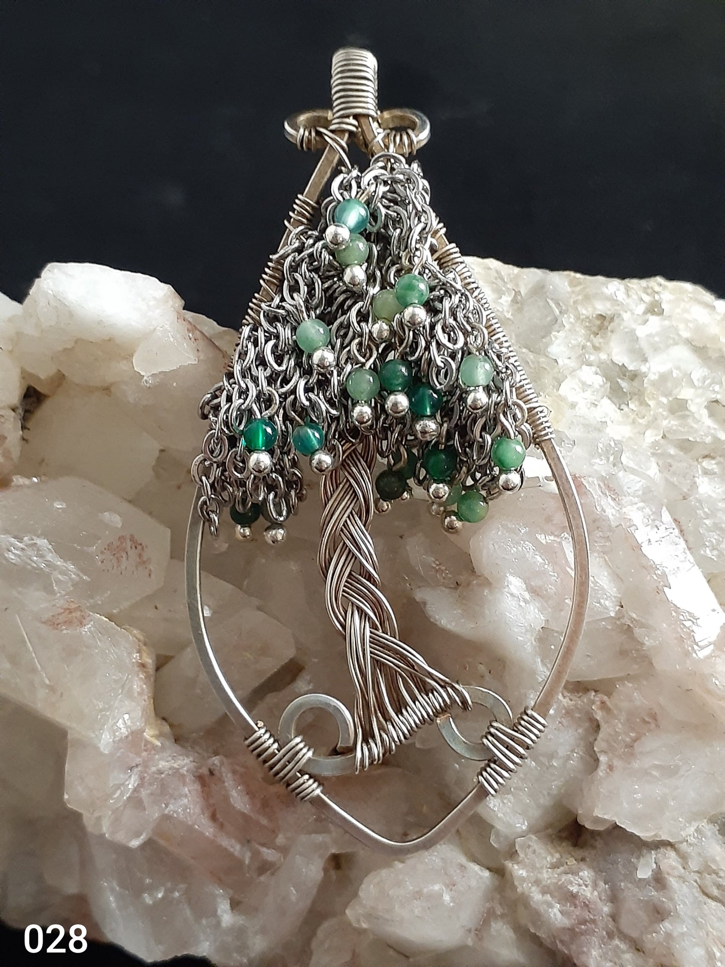 Braided Weepy Willow/Indian Agate Necklace