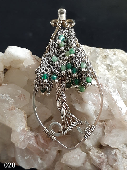 Necklace - Braided Weepy Willow/Indian Agate
