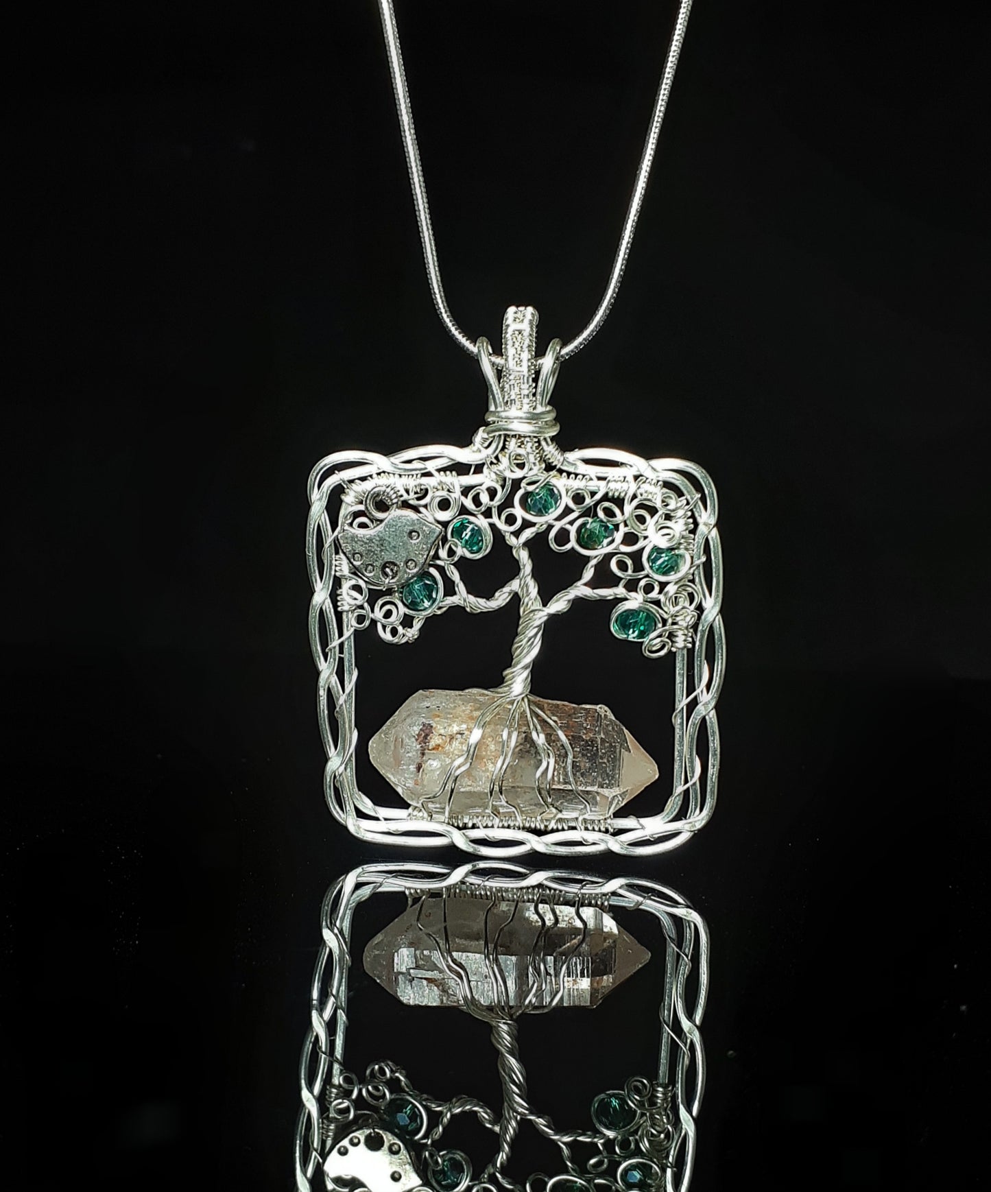 Tree Of Life Double Terminated Crystal Pendent
