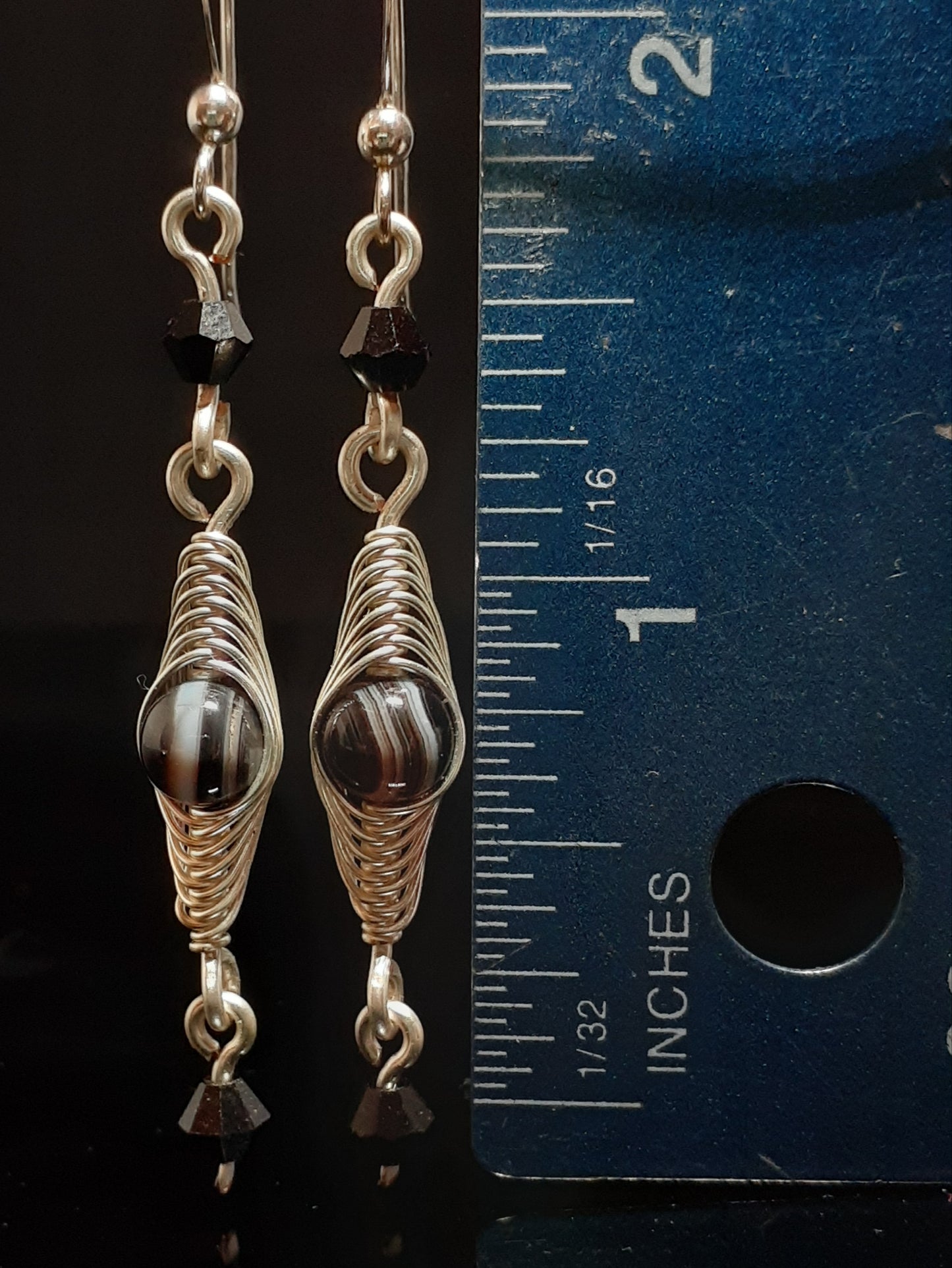 Botswana Agate Herringbone Earrings
