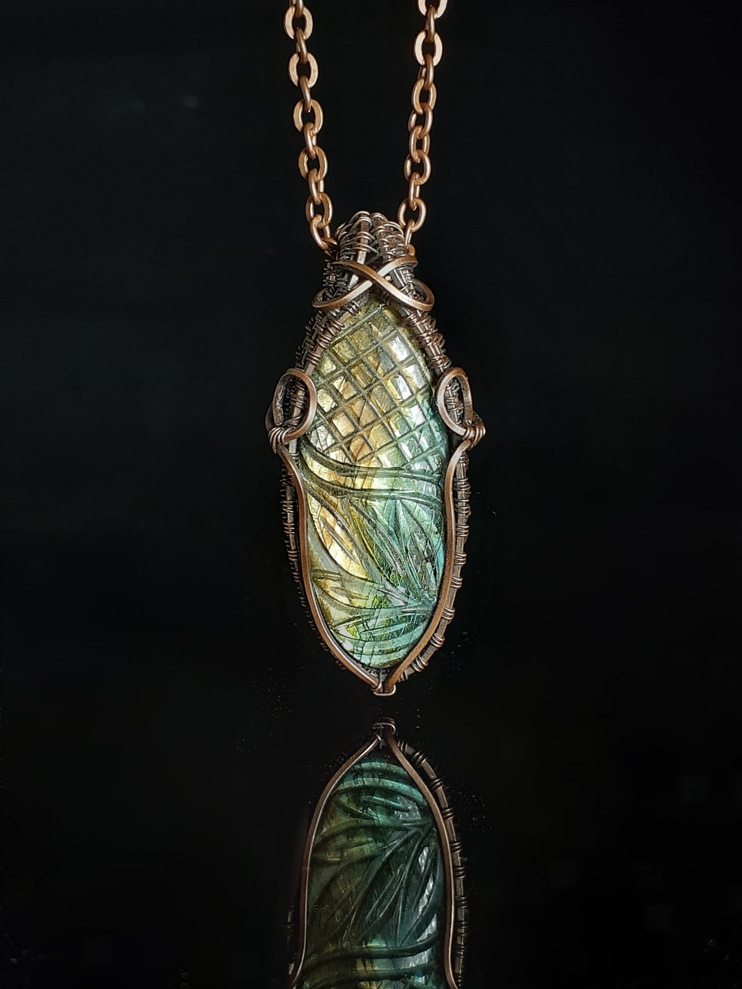 Carved Labradorite Pendent