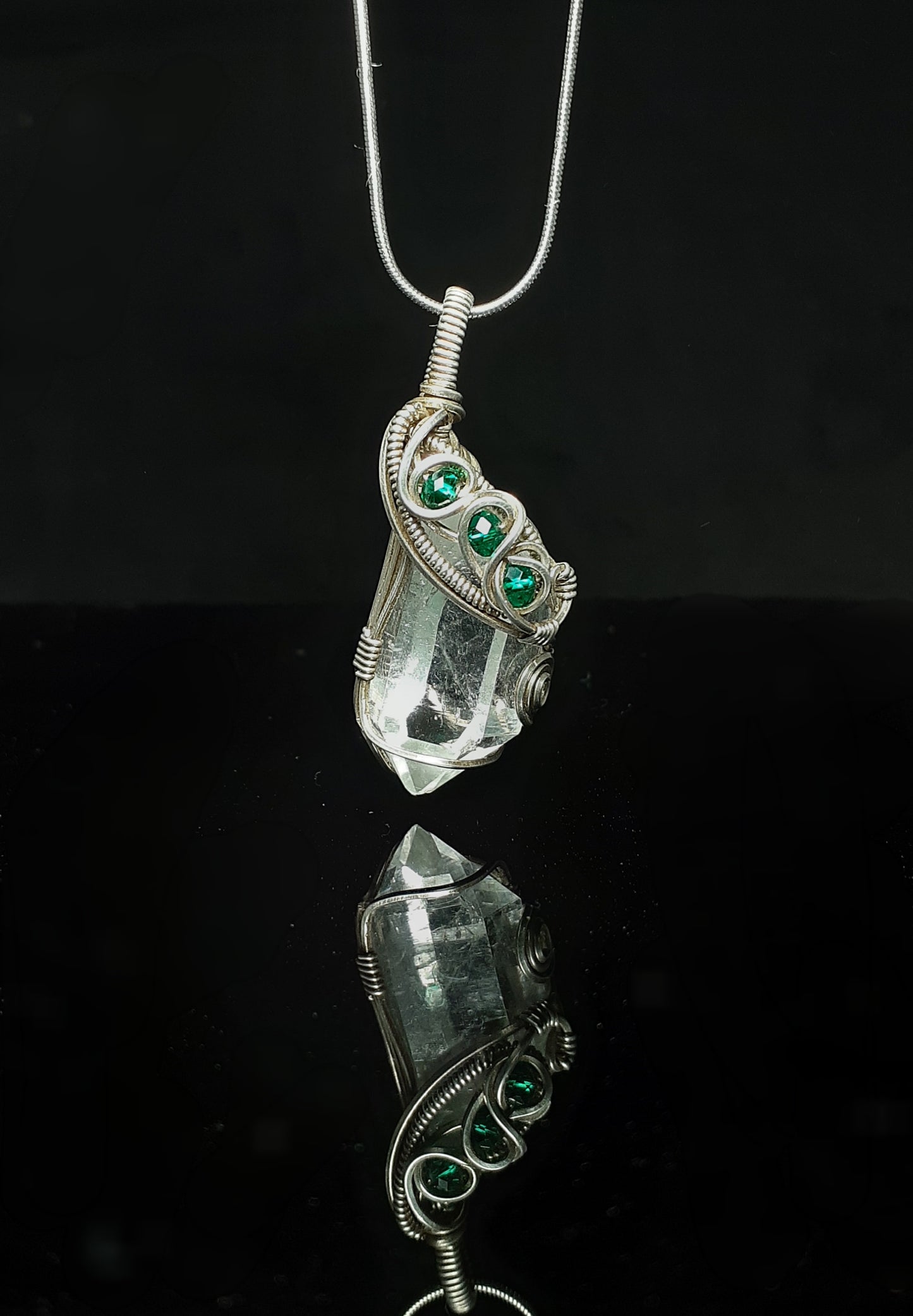 Clear Quartz Crystal Point Pendent