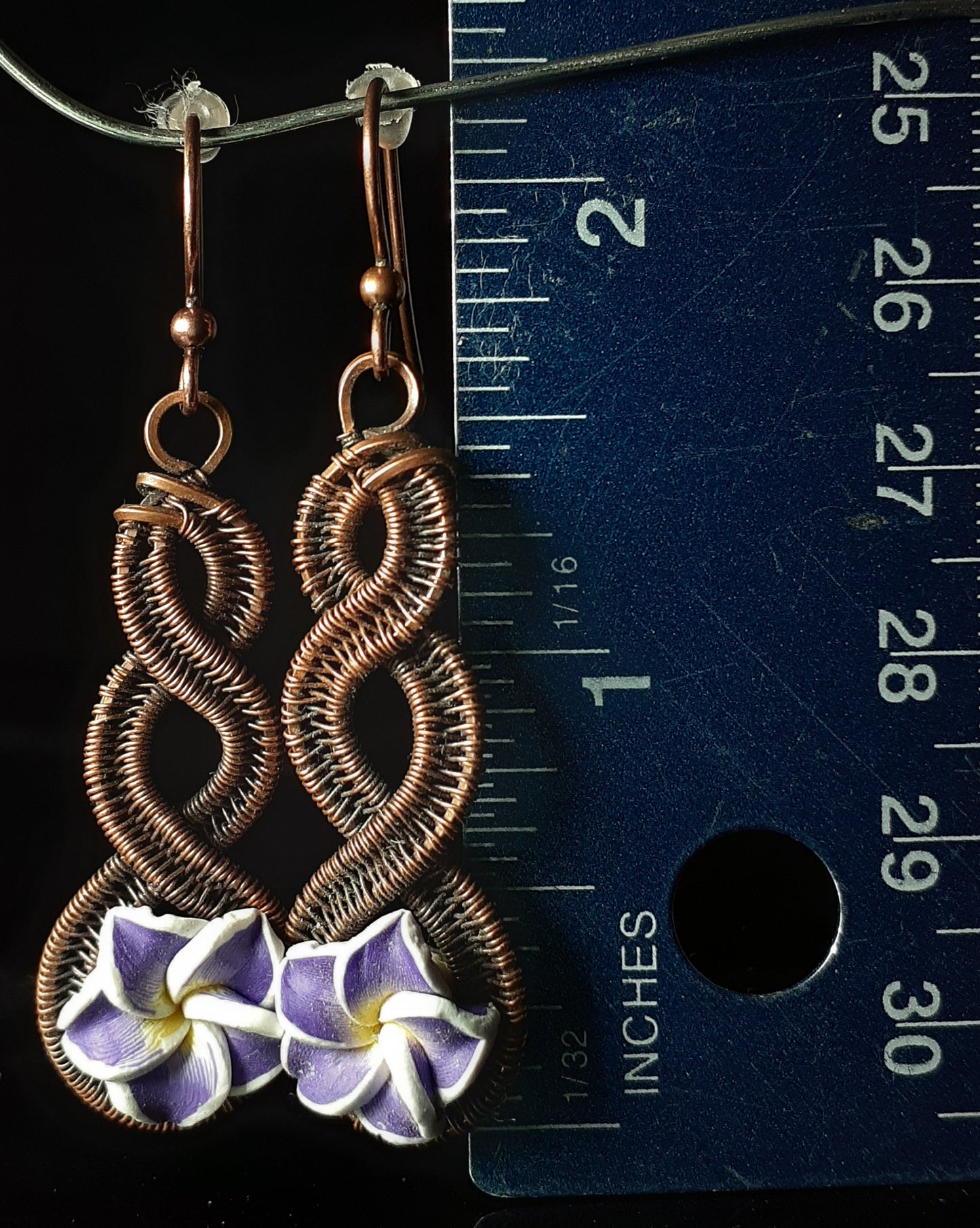 Plumeria / Copper Earrings