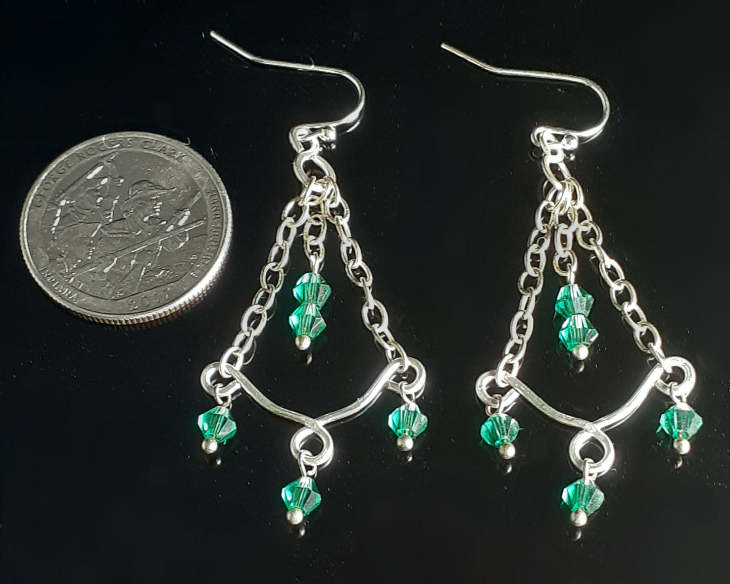 Chandelier Green Crystal Earrings