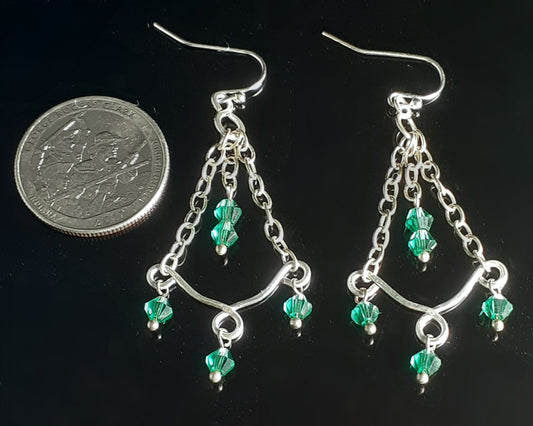 Earrings - Chandelier Green Crystal
