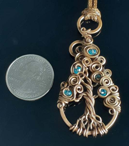 Necklace - Swirly Pine Tree Pendant