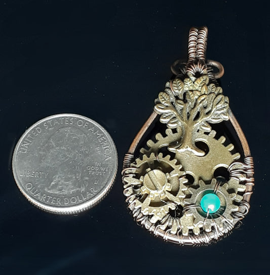 Necklace - Steampunk Tree Pendant