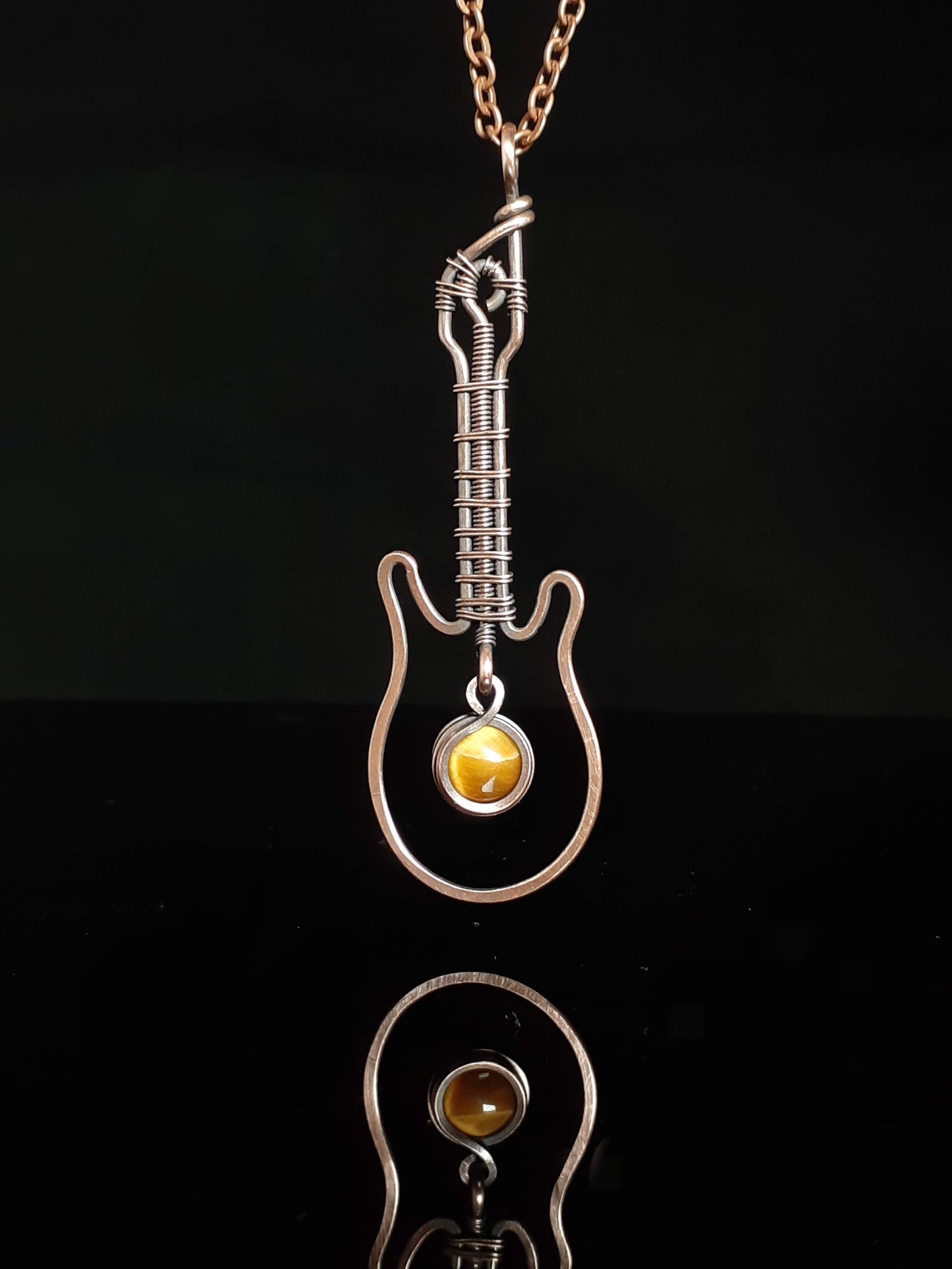 Tiger's Eye Guitar Pendant