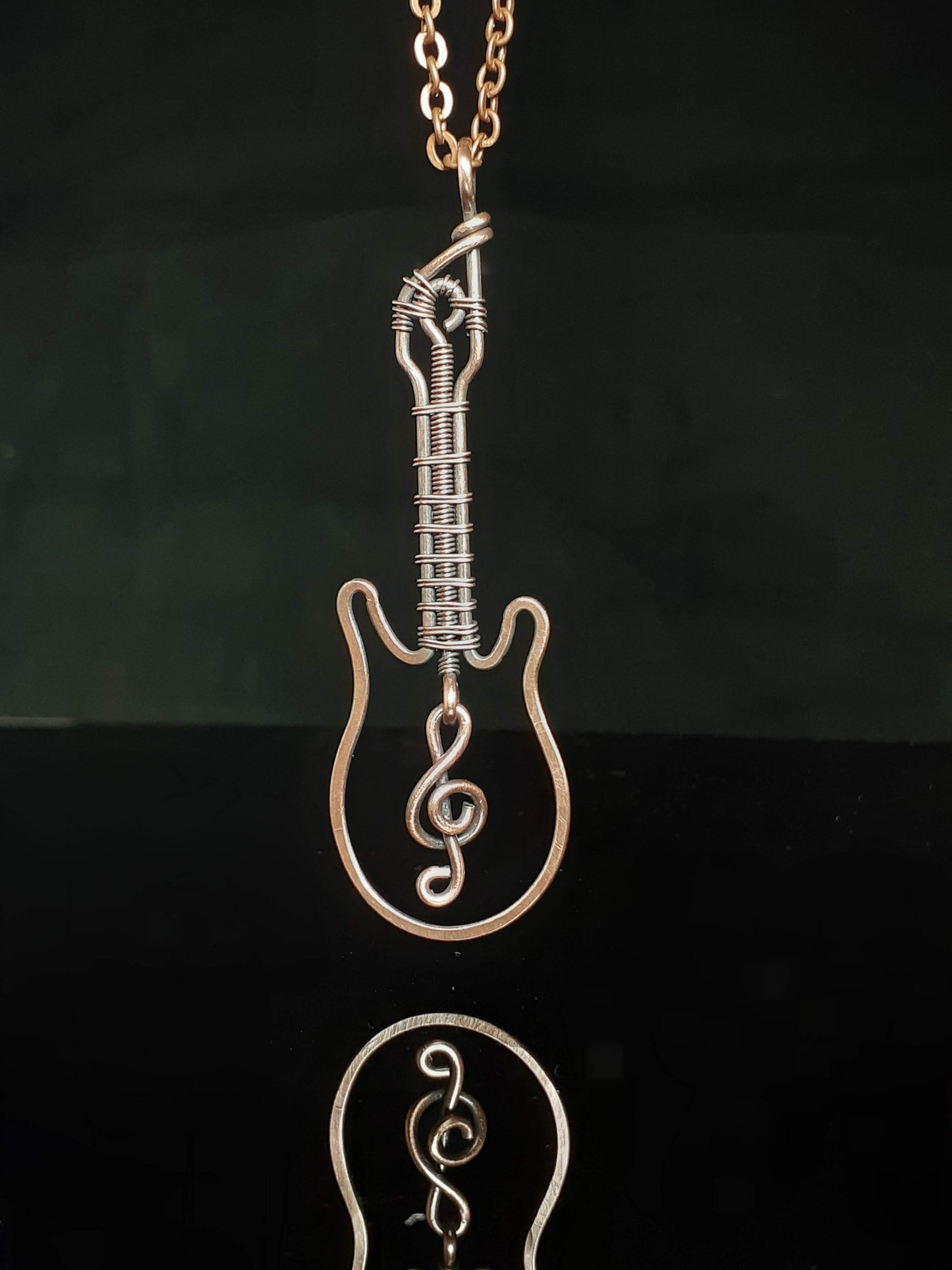 Treble Clef Guitar Pendant