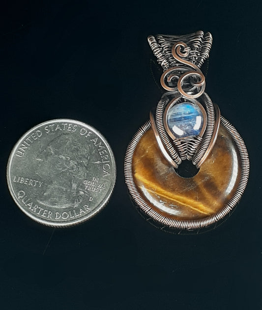 Necklace - Tiger's Eye And Moonstone Pendant