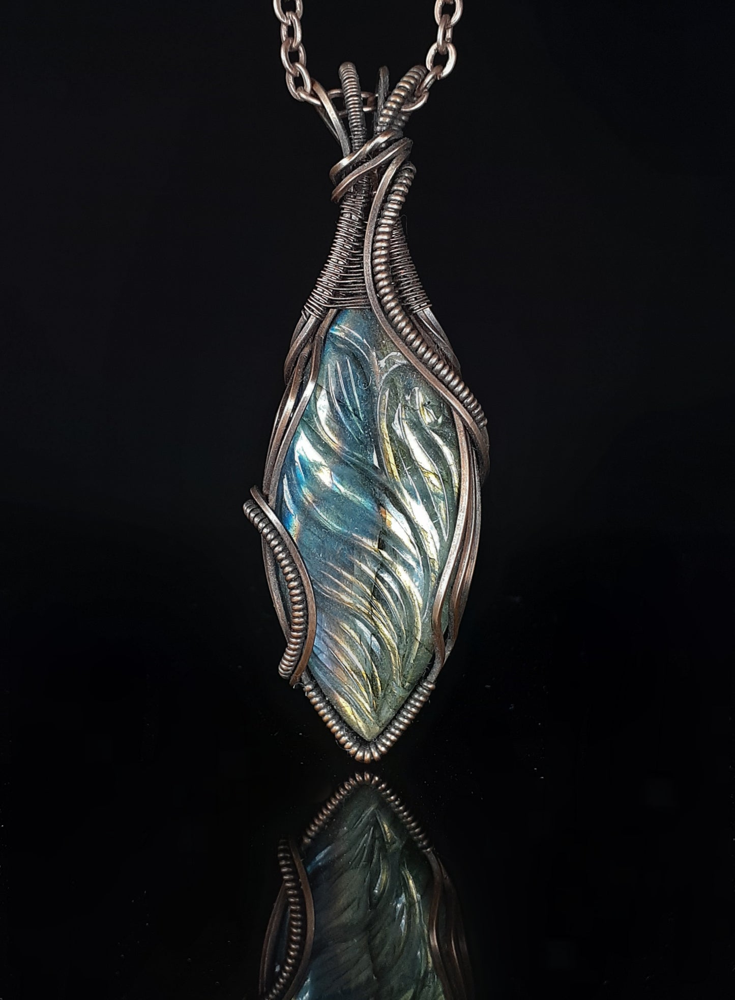 Carved Labradorite Pendant