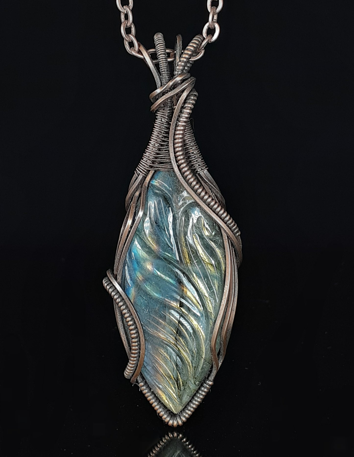 Carved Labradorite Pendant