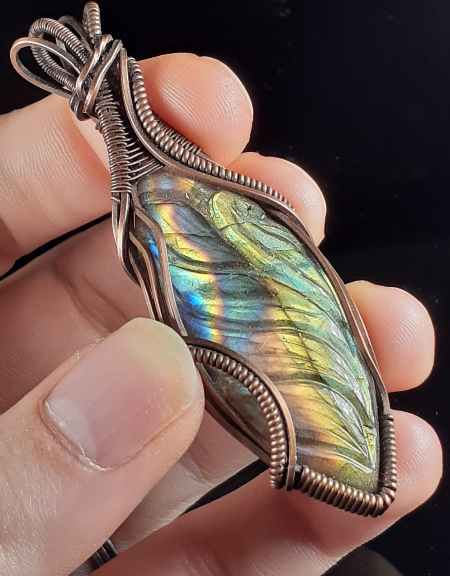 Carved Labradorite Pendant
