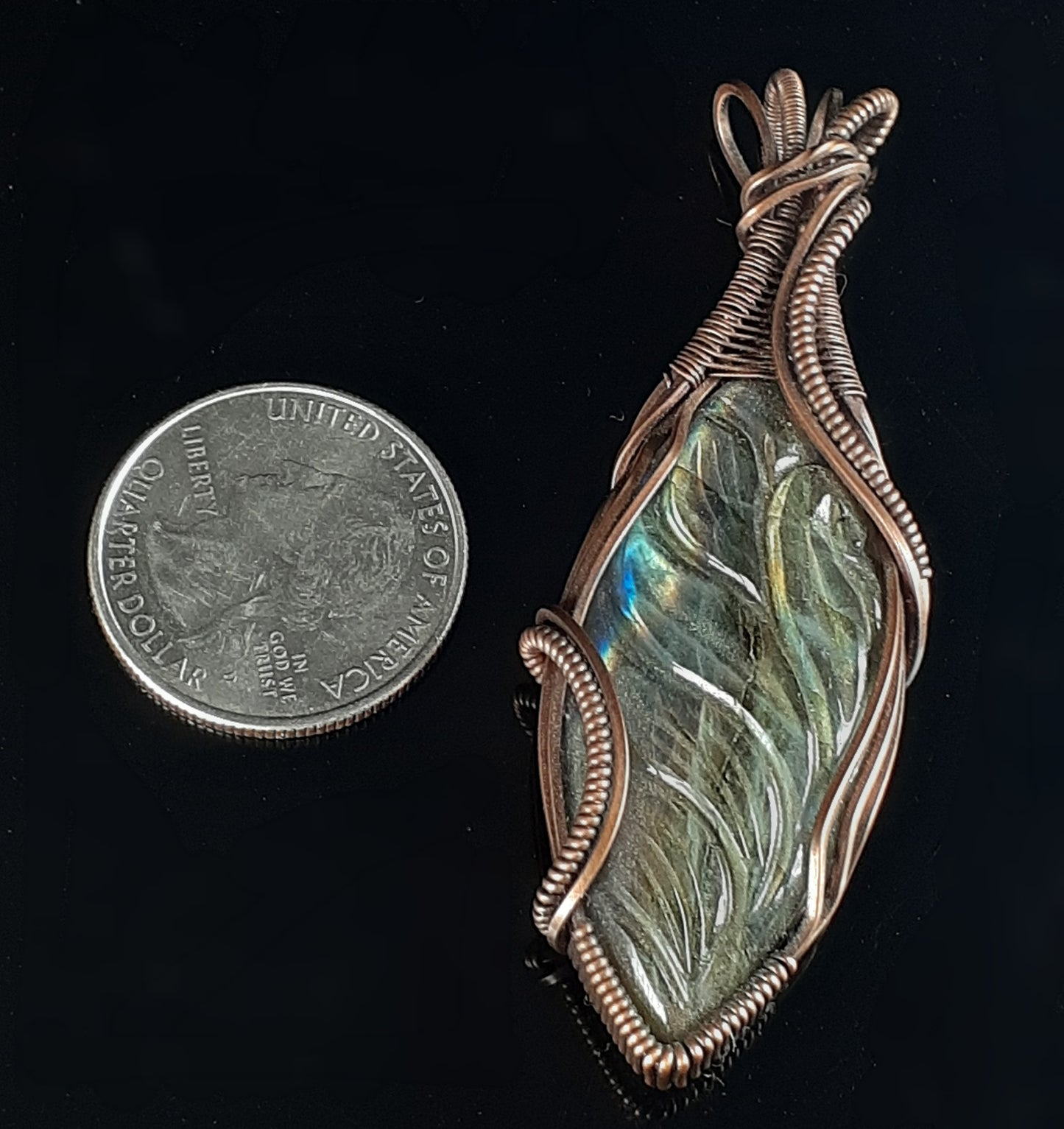 Carved Labradorite Pendant
