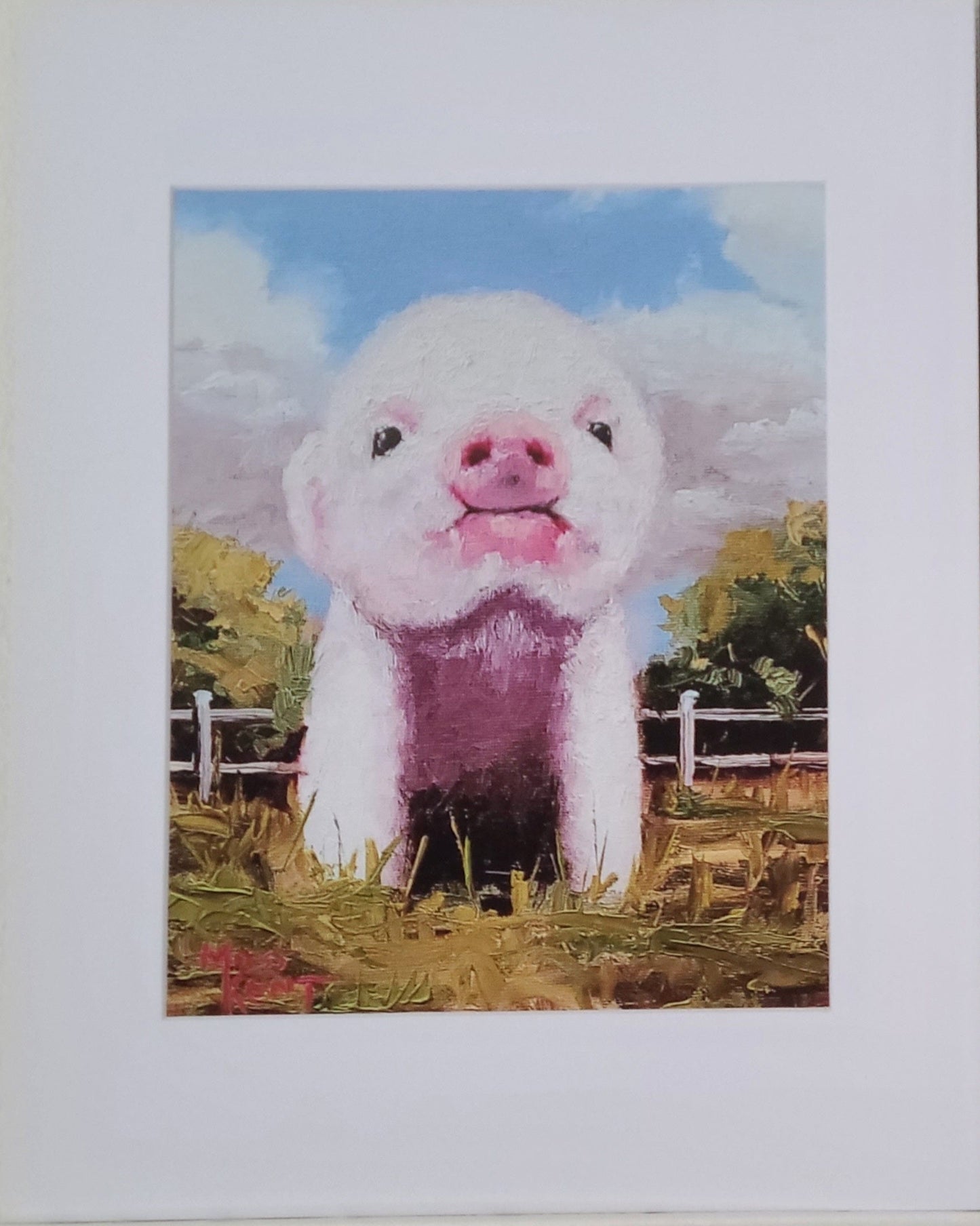 " Lil' Piglet " Matted Print