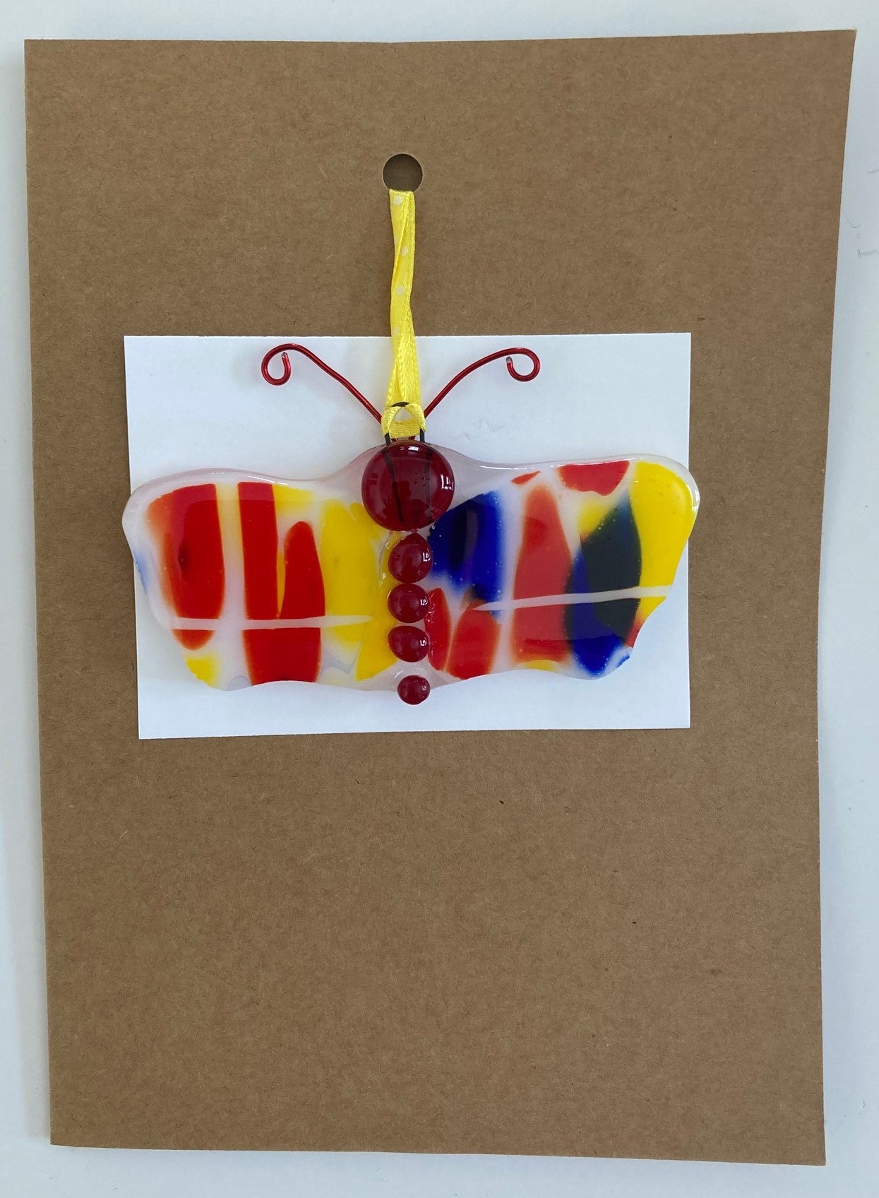 red body fused glass butterfly suncatcher