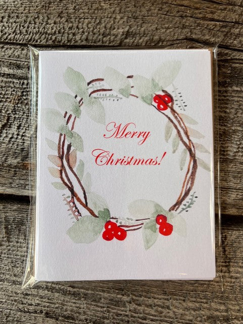 Merry Christmas! Eucalyptus Wreath Greeting Card Pack