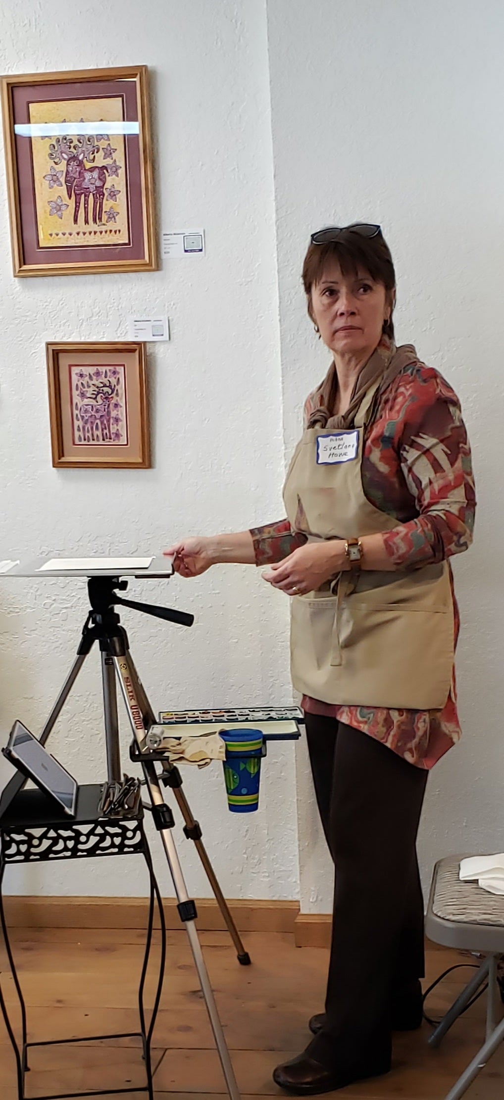 Svetlana Howe, Watercolorist, demonstration  at Works of Wyoming Gift n Gallery, Laramie Wyoming