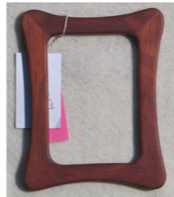 Magnetic Rectangular frame with rectangle opening  Padauk Wood  Beautifully handcrafted wooden frame with magnet  4" long x 5" high x 3/10" wide  Magnet inside the frame allows frame to hang on any metal surface
