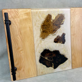 Custom Made Serving Tray with Petrified Wood in Resin