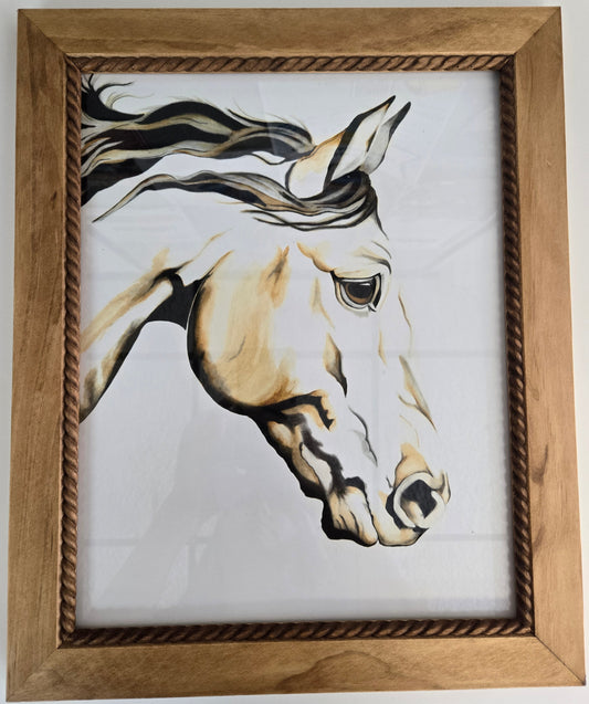 Watercolor Print- "Dark Horse"