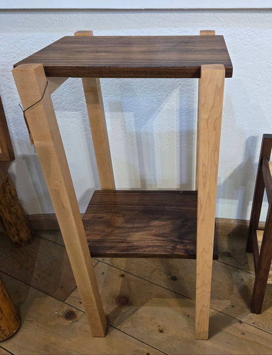 Telephone Table Maple and Walnut