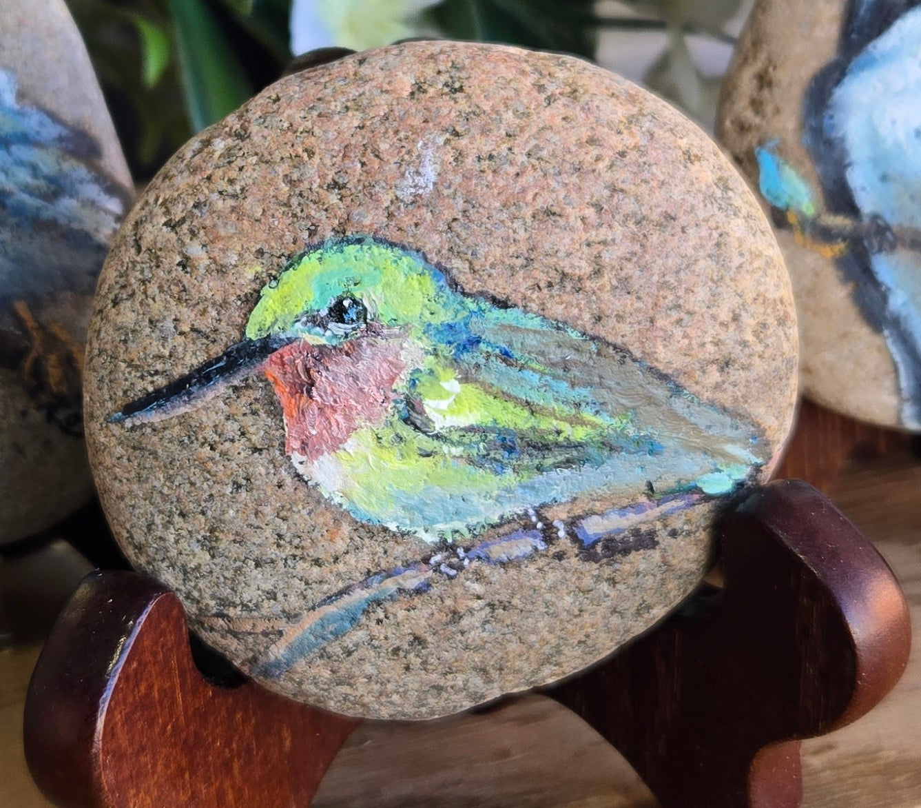 Original Oil Painting- Bird Painting On Rock