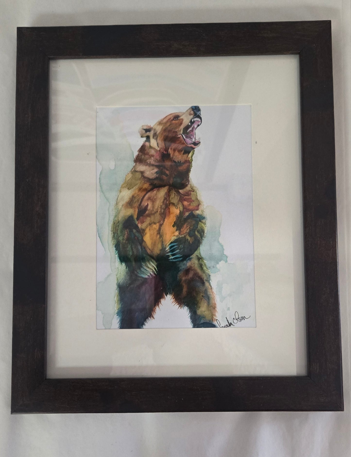Watercolor Print- "Too Tall Grizzly" Standing Bear