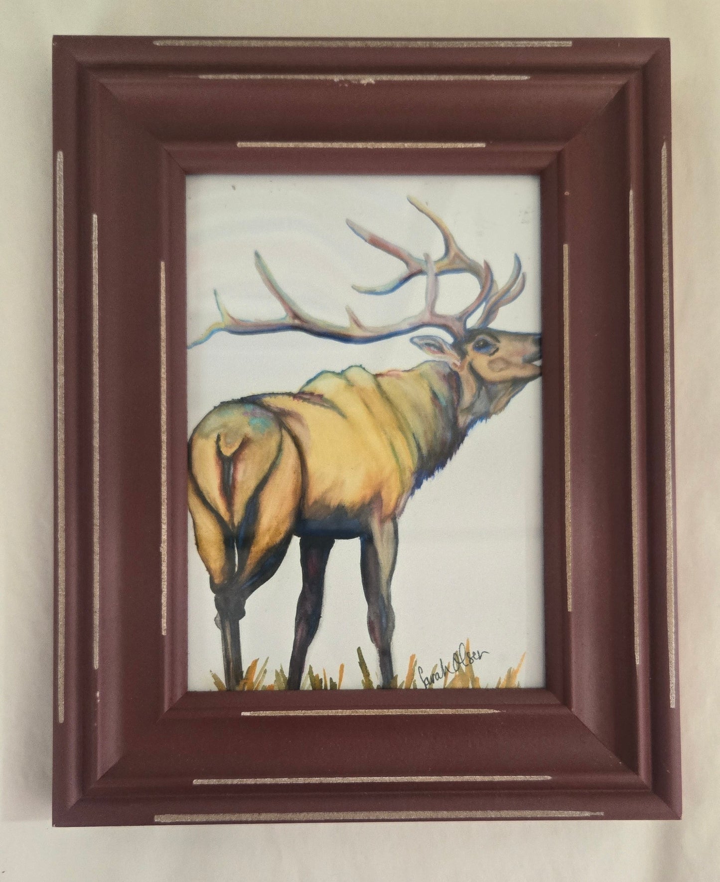 Watercolor Print- "The Elk" Elk in Bugle