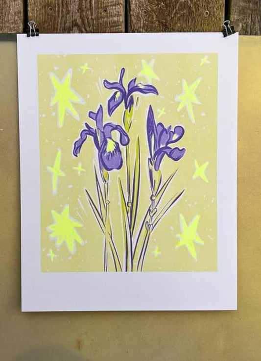 Risograph Print- Wild Iris