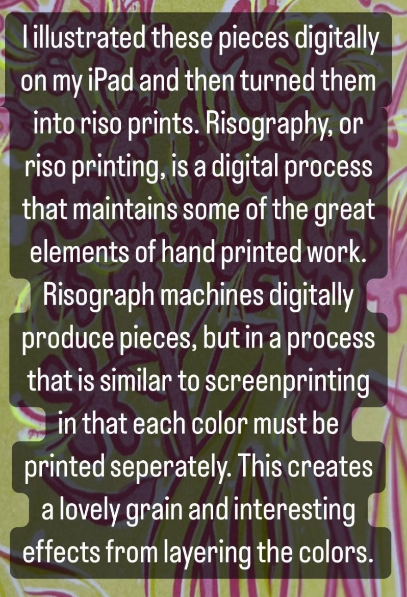 Risograph Print- Fireweed Flower