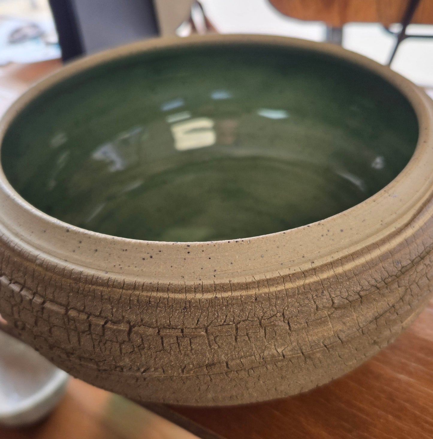 Pottery Planter- Brown- Crackled Texture
