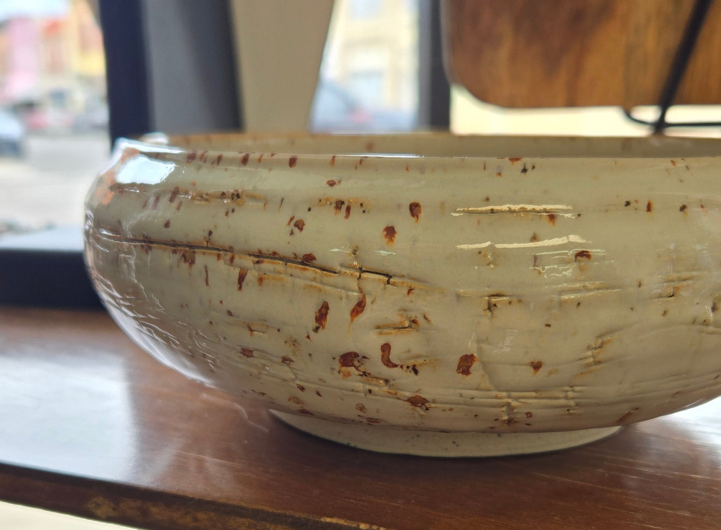 Pottery Planter- Cream- Crackled Texture