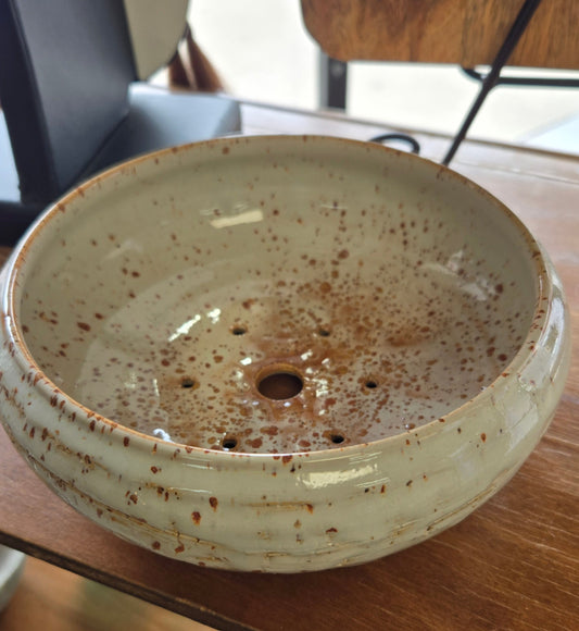Pottery Planter- Cream- Crackled Texture