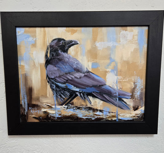 Original Framed Oil Painting- "Quoth the Raven"