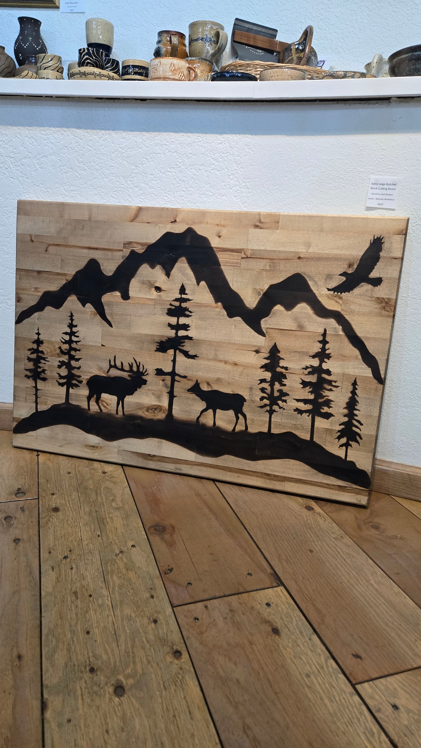 Extra Large Cutting Board- Butcher Block with Forged Hangers