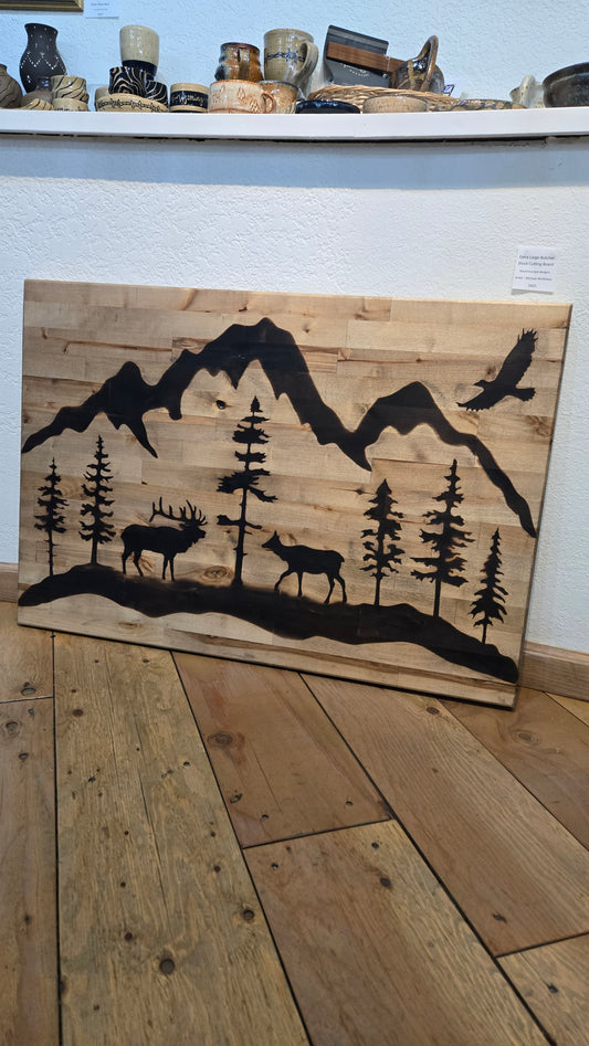 Extra Large Cutting Board- Butcher Block with Forged Hangers