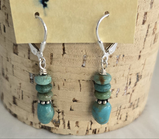 Earrings- Turquoise Ombre Beads