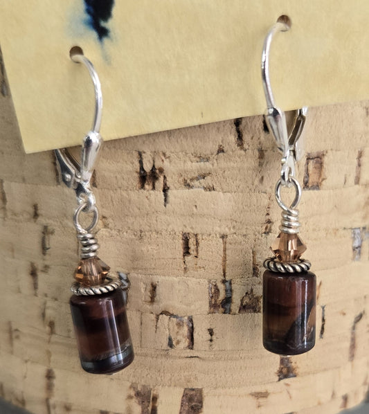 Earrings- Red Tiger's Eye