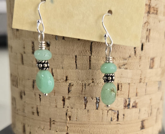 Earrings- Chrysoprase Stones
