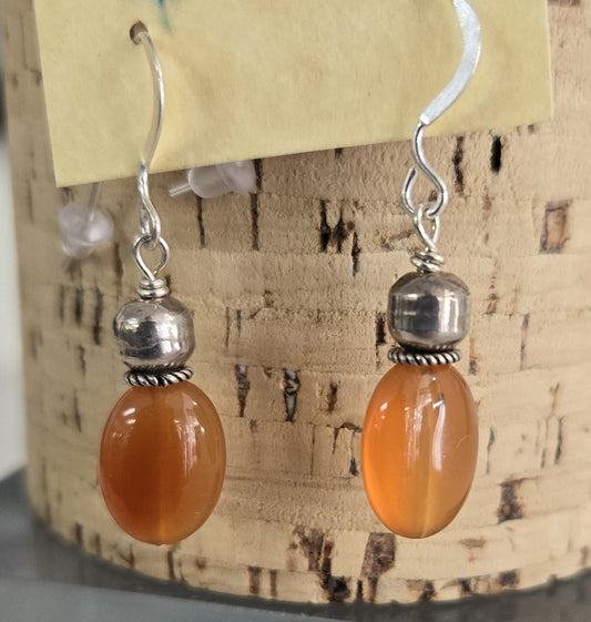 Earrings- Orange Agate