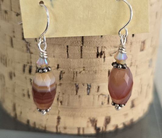 Earrings- Red Agate