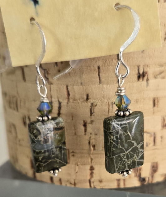 Earrings- Camo Jasper