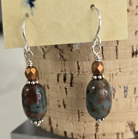 Earrings- Green Jasper