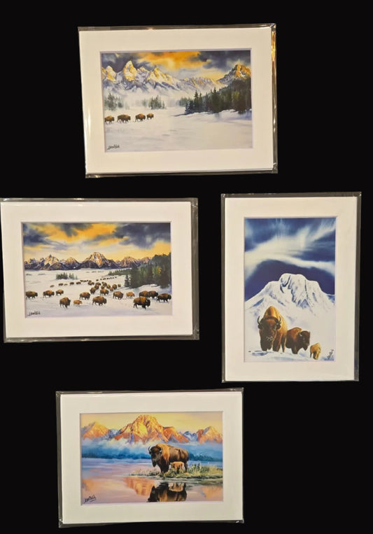 Matted Prints - Assorted Bison -4x6